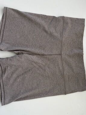 Vuori Heather Taupe Biker Shorts